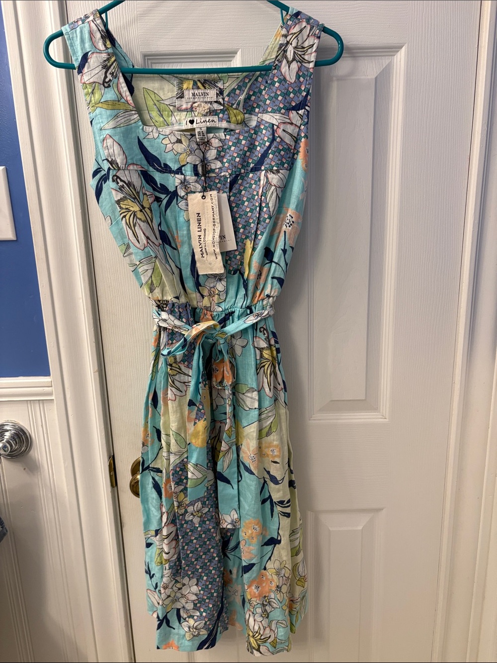 Floral Linen Sleeveless Dress. Malvin Germany Brand